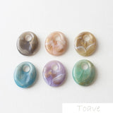 10pcs Oval Resin Blooming Hollow Pendant Ear Stud DIY Material