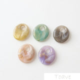 10pcs Oval Resin Blooming Hollow Pendant Ear Stud DIY Material