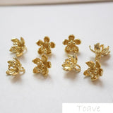 Copper Plated 18K Real Flower Pendant DIY Ear Decor Material