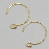 14K Filled Round Ball Bead Earring Hooks 925 Silver Circle Jewelry Making