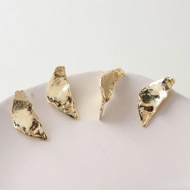 Irregular Triangle Silver Earrings Material DIY Accessories
