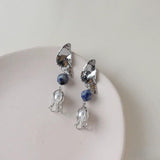 Irregular Triangle Silver Earrings Material DIY Accessories