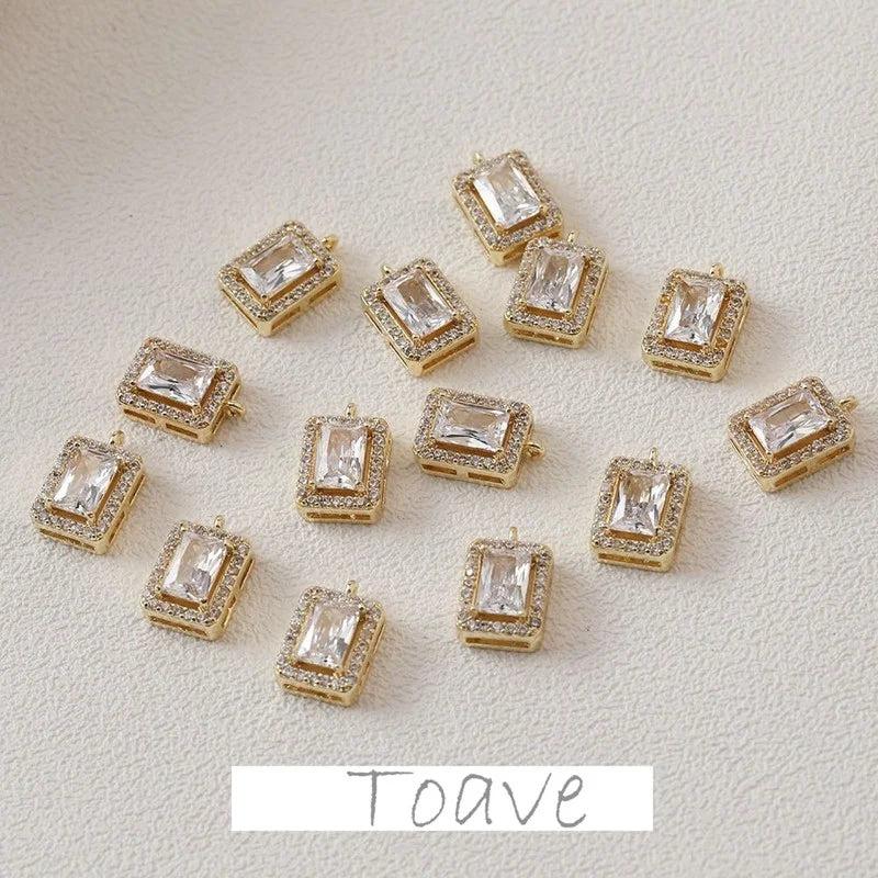 Copper Gilded Zirconium Pendant DIY Earrings Necklace Accessory