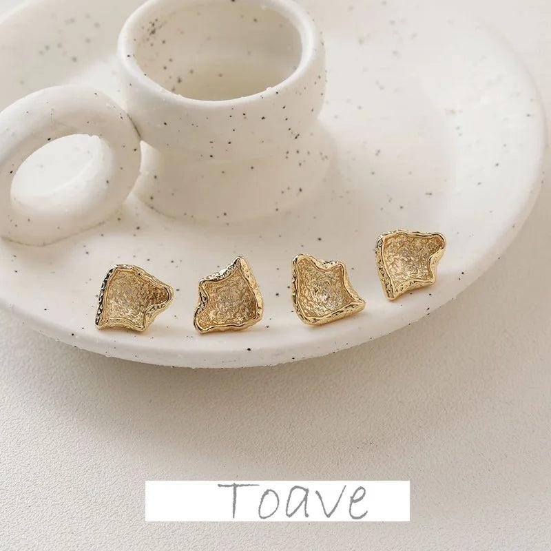 Gold-Plated Copper Concave Earrings DIY Hand-Made Accessories