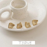 Gold-Plated Copper Concave Earrings DIY Hand-Made Accessories