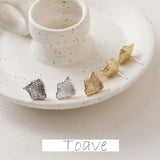 Gold-Plated Copper Concave Earrings DIY Hand-Made Accessories