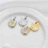 18k Wrapped Single Face Old Man Tag 11 * 14mm DIY Jewelry Accessories