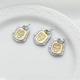 18k Wrapped Single Face Old Man Tag 11 * 14mm DIY Jewelry Accessories