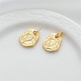 18k Wrapped Single Face Old Man Tag 11 * 14mm DIY Jewelry Accessories