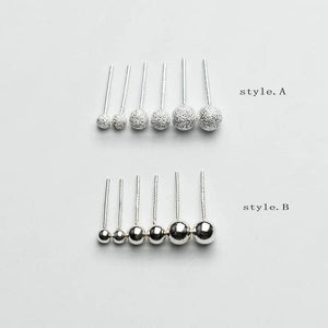 925 Sterling Silver Ball Stud Earring Pins for DIY Earrings Making