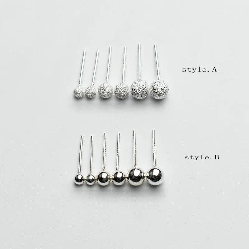 925 Sterling Silver Ball Stud Earring Pins for DIY Earrings Making