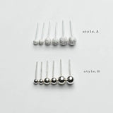 925 Sterling Silver Ball Stud Earring Pins for DIY Earrings Making