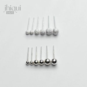 925 Sterling Silver Ball Stud Earring Pins for DIY Earrings Making