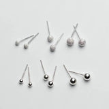 925 Sterling Silver Ball Stud Earring Pins for DIY Earrings Making