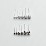 925 Sterling Silver Ball Stud Earring Pins for DIY Earrings Making