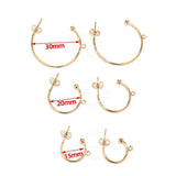 10pcs Stainless Steel Huggie Earring Posts Stud Earrings for DIY Jewelry