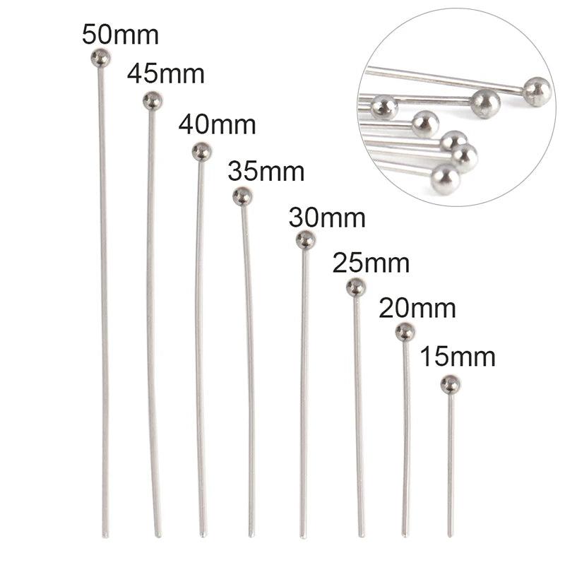 100Pcs Stainless Steel Flat Head Eye Pins DIY Earrings Jewelry Making Supplies