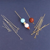 100Pcs Stainless Steel Flat Head Eye Pins DIY Earrings Jewelry Making Supplies