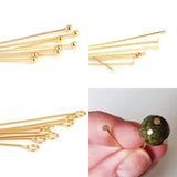 100Pcs Stainless Steel Flat Head Eye Pins DIY Earrings Jewelry Making Supplies