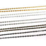 5m/lot 2mm 3mm Silver Iron Link Chains DIY Necklace Chains