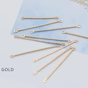 100p 16-40mm Earring Connect Rod Double Circle Cylinder Bar Metal Earring