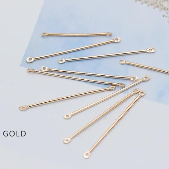 100p 16-40mm Earring Connect Rod Double Circle Cylinder Bar Metal Earring