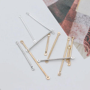 100p 16-40mm Earring Connect Rod Double Circle Cylinder Bar Metal Earring