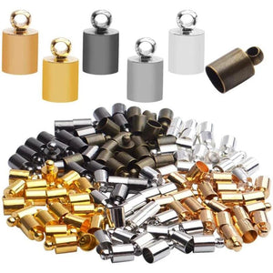 50pcs Metal Crimp End Tassel Leather Cord Clips DIY Jewelry Making