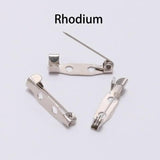 50Pcs 15-45mm Rhodium Plated Brooch Clip Base Safety Pins DIY Jewelry Making