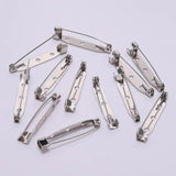50Pcs 15-45mm Rhodium Plated Brooch Clip Base Safety Pins DIY Jewelry Making