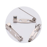 50Pcs 15-45mm Rhodium Plated Brooch Clip Base Safety Pins DIY Jewelry Making