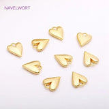 Brass Heart Charms for DIY Jewelry, Love Pendants for Earrings