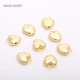 Brass Heart Charms for DIY Jewelry, Love Pendants for Earrings