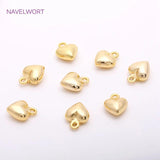 Brass Heart Charms for DIY Jewelry, Love Pendants for Earrings