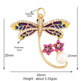 18K Zircon Animal Charm Pendant Necklace, Oil Dropped Design