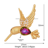 18K Zircon Animal Charm Pendant Necklace, Oil Dropped Design