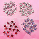 Mini Crystal Heart Wing Charms Multicolor Loves Pendant for DIY Earrings