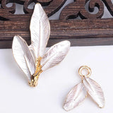 Metal Alloy Enamel Leaf Charms Pendant for Jewelry Making