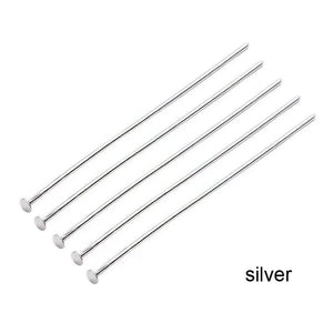 200pcs Flat Head Pins Gold/Silver Color Rhodium Jewelry Findings Making DIY