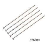 200pcs Flat Head Pins Gold/Silver Color Rhodium Jewelry Findings Making DIY