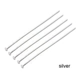 200pcs Flat Head Pins Gold/Silver Color Rhodium Jewelry Findings Making DIY