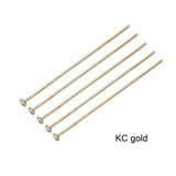200pcs Flat Head Pins Gold/Silver Color Rhodium Jewelry Findings Making DIY