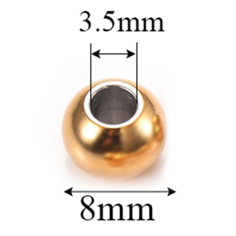 50Pcs Stainless Steel Spacers Beads Round Charm DIY Jewelry Making Findings
