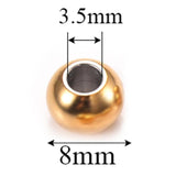 50Pcs Stainless Steel Spacers Beads Round Charm DIY Jewelry Making Findings