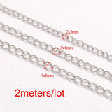 2m Stainless Steel Chains for Jewelry Making DIY Necklace Bracelet