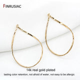 14K Plated Hollow Oval Shape Pendant Earring Charms