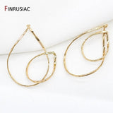 14K Plated Hollow Oval Shape Pendant Earring Charms