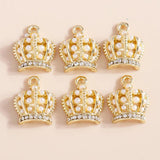 4pcs Crystal Butterfly Crown Pendants Charms for DIY Jewelry Making