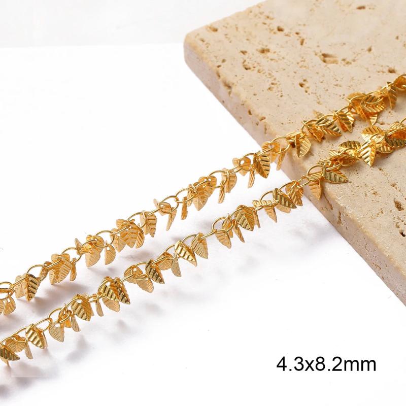 18K Copper Leaf Charms Chain DIY Jewelry Making
