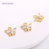 Mini Butterfly Charms 8.5mm*5mm, Zircon Inlaid 14K Plating Pendants